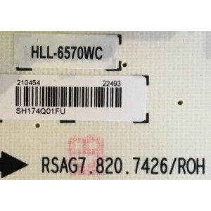 KIT DE TARJETAS HISENSE / MAIN 212258 / RSAG7.820.6715/ROH / 210420 / FUENTE 210454 / RSAG7.820.7426/ROH / HLL-6570WC / T-CON 5565T50C04 / 55.65.T50.C04 / 65T50-C06 / PANEL HD650M5U51-B1\S0\GM\ROH / DISPLAY T650QVN06.1 / MODELO 65H6D